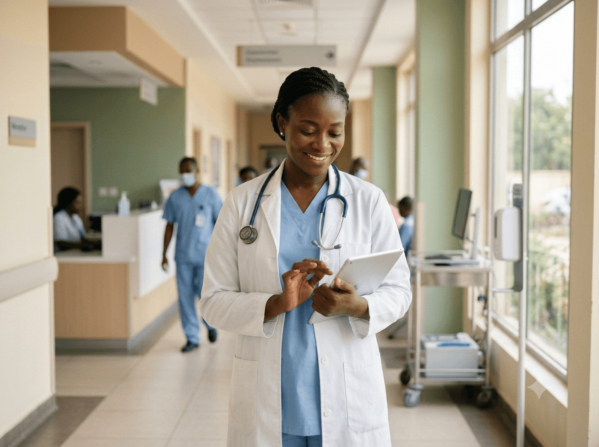 Personnel hospitalier utilisant la plateforme e-Santé
